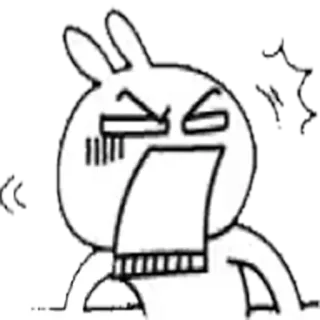 😱 Dibujo animado, Animal, Conejo, Divertido, Enojado, Gritando telegram sticker
