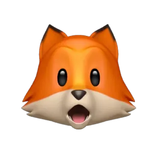 😦 vos, emoji, dier, gezicht, oranje, geschrokken telegram sticker