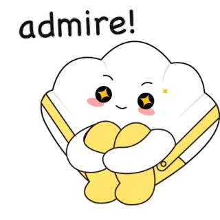 😻 admire! nube, lindo, kawaii, admirar, personaje, feliz, pegatina telegram sticker