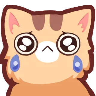 😢 เศร้า, แมว, ร้องไห้, สัตว์, น่ารัก, น้ำตา telegram sticker