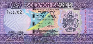 💵 SOLOMON ISLANDS, TWENTY DOLLARS waluta, pieniądze, banknot, Wyspy Salomona telegram sticker