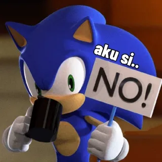 ❌ Sonic aku si.. NO! sonic, no, aku si, dibujos animados, sticker, personaje telegram sticker