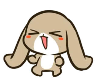 😆 coelho, desenho animado, animal, fofo, feliz, kawaii whatsapp sticker