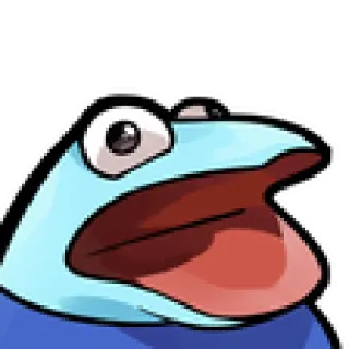 😮 frog, blue, cartoon, animal telegram sticker