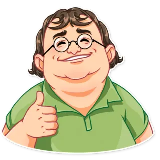 👍 person, man, glasses, thumbs up, happy, positive telegram sticker