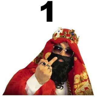 😡 doigt d'honneur, offensant, geste, roi, couronne, irrespectueux telegram sticker