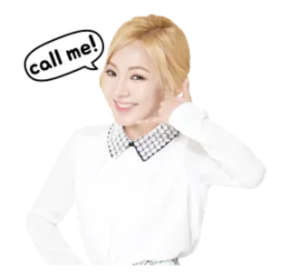 📱 call me! ligar, menina, gesto telefone, cabelo loiro, feliz whatsapp sticker