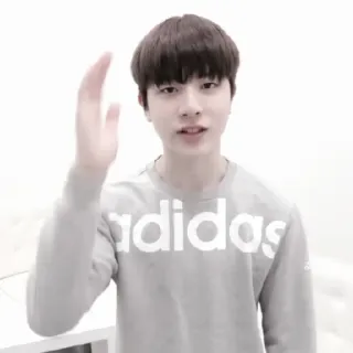 🐮 homme, adidas, saluant, personne, intérieur telegram sticker