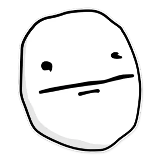 😐 meme, trollface, internet meme, facial expression, white, simple telegram sticker