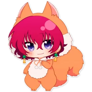 Akatsuki no Yona Kigurumi - Tadaima.cat whatsapp stickers