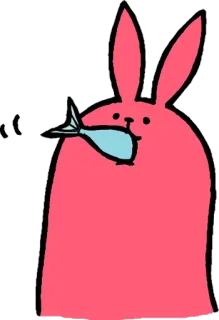 😀 Hase, Kaninchen, Tier, Cartoon, Niedlich, Fisch whatsapp sticker