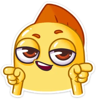 😏 Emoji, Desenho animado, Engraçado, Personagem, Apontando, Expressão telegram sticker