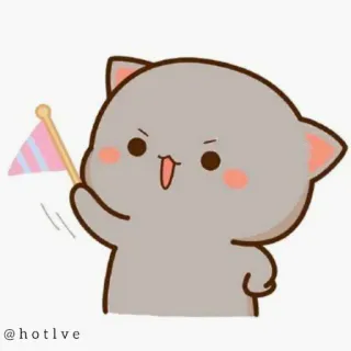 🤩 @hotlve cat, animal, cute, cartoon, peach, animated, sticker telegram sticker