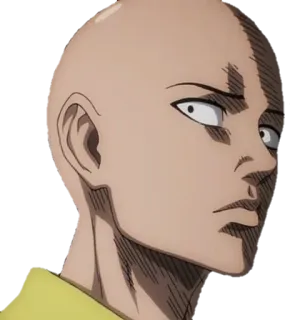 😒 Saitama One-Punch Man Аниме, Герой, Сайтама, Ванпанчмен, Серьезный telegram sticker