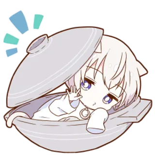 👋 Anime, Niedlich, Charakter, Katze, Chibi, Kawaii whatsapp sticker