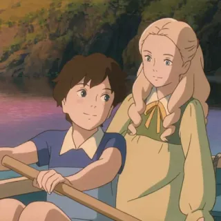 🗻 When Marnie Was There 动漫, 吉卜力工作室, 回忆中的玛妮, 儿童, 划艇 telegram sticker
