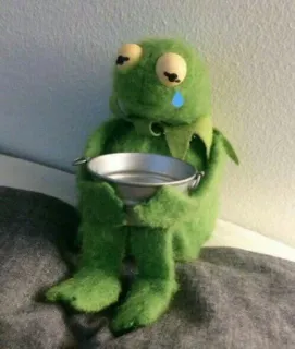 😿 Kermit the Frog burattino, triste, Kermit, rana, Muppet telegram sticker
