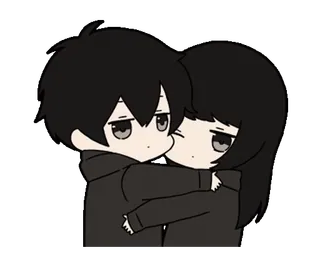 ❤️ Anime, Umarmung, Paar, Liebe, Freundschaft, Kawaii whatsapp sticker