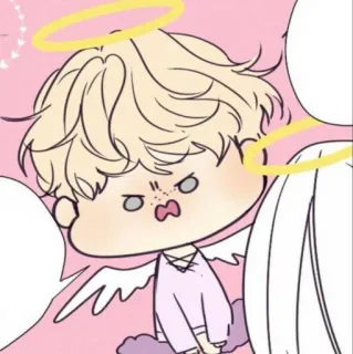 ☁️ ángel, lindo, kawaii, chibi, halo, dibujos animados whatsapp sticker