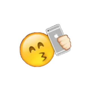 😗 Emoji, Mặt hôn, iPhone, Selfie, Điện thoại telegram sticker