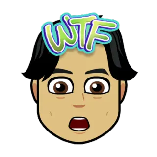😟 WTF bitmoji, choqué, expression, dessin animé, wtf telegram sticker