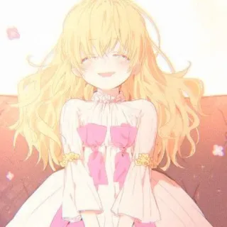 🌨️ Anime, Fille, Mignon, Robe, Cheveux blonds whatsapp sticker