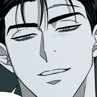 💚 hombre, sonrisa burlona, serio, retrato, presumido telegram sticker
