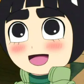 ☺️ Rock Lee Naruto anime, cartoon, smiling, happy, Rock Lee telegram sticker