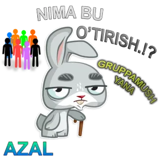 😳 NIMA BU
O'TIRISH..!?
GRUPPAMUSH
YANA Hase, Cartoon, Tier, Sticker telegram sticker
