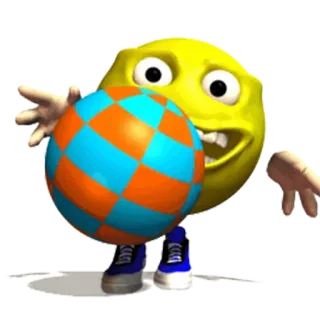 🏀 表情符号, 卡通, 笑脸, 球, 3D, 角色 telegram sticker
