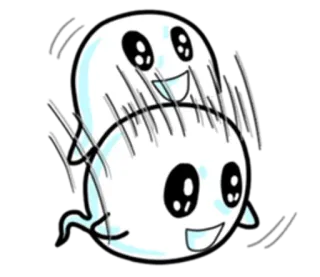 😃 spook, schattig, kawaii, cartoon, speels, grappig telegram sticker