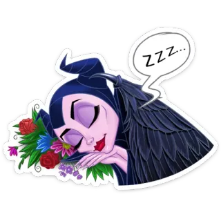 😴 Maleficent ZZZ... การ์ตูน, กำลังนอน, นอนหลับ, zzz, มาเลฟิเซนต์, ดิสนีย์ telegram sticker