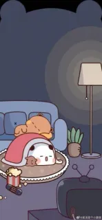 🤍 만화, 귀여운, 동물, 자는, 게으른 telegram sticker