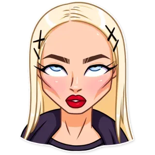 🙄 naklejka, kobieta, blondynka, makijaż, uroda telegram sticker