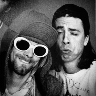 🤓 Kurt Cobain Musiker, Band, 90er, Kurt Cobain, Dave Grohl, Nirvana telegram sticker