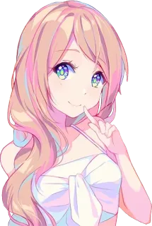 😉 anime girl, kawaii, cute, portrait, illustration telegram sticker