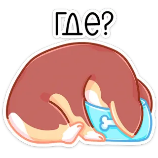 😔 ГДЕ? 개, 음식, 그릇, 자는, 귀여운, 애완 동물, 동물 telegram sticker