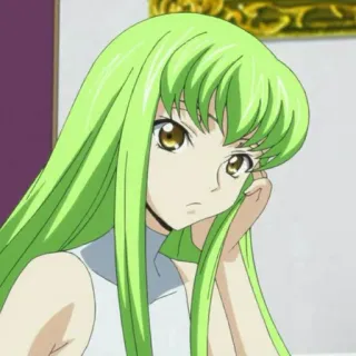 🔗 C.C. Code Geass Anime, Personagem, C.C., Code Geass, cabelo verde telegram sticker