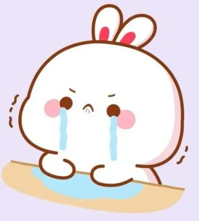 🍼 llorando, triste, conejo, conejo, dibujos animados, lágrimas telegram sticker