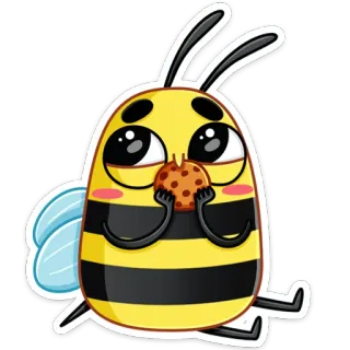 🍪 ハチ, 漫画, クッキー, かわいい, 動物, 昆虫, 甘い telegram sticker