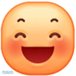 😄 afasoft หน้ายิ้ม, อิโมจิ, มีความสุข, การ์ตูน telegram sticker