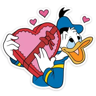 ❤️ Donald Duck мультфильм, Дональд Дак, сердце, любовь, Дисней telegram sticker