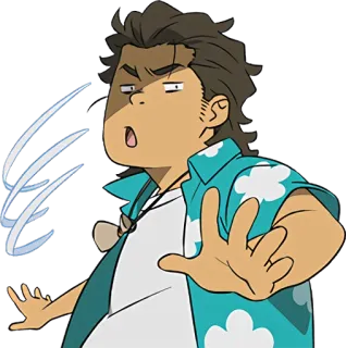 🤨 enojado, estilo anime, hombre, dibujos animados, sorprendido, viento telegram sticker