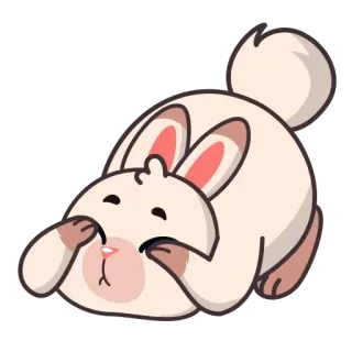 😥 кролик, зайчик, милый, животное, мультяшный, наклейка telegram sticker