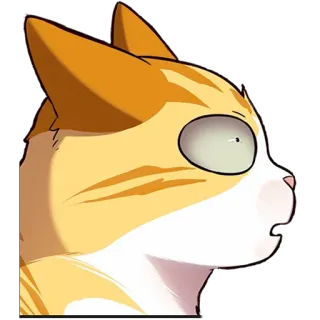 😮 kucing, kucing oranye, terkejut, ekspresi, anime telegram sticker