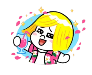 🍹 漫画, キャラクター, 飲む, パーティー, 楽しい, お祝い telegram sticker