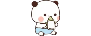 🔰 Panda, Baby, Flasche, Süß, Tier, Kawaii whatsapp sticker