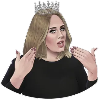 👸 Adele Адель, певица, корона, королева, портрет, знаменитость telegram sticker