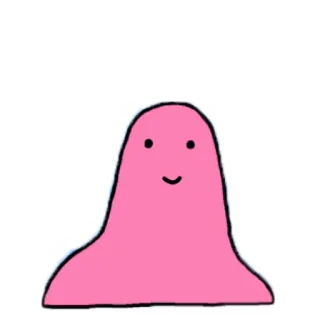 😊 ピンクのブロブ, アニメ, かわいい, シンプル, ブロブキャラ, デジタルアート telegram sticker