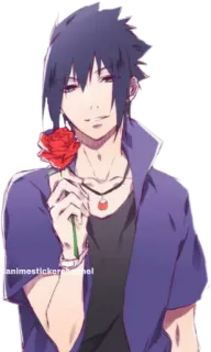 🥰 Sasuke Naruto animestickerchannel anime, manga, sasuke, naruto, rose, character telegram sticker